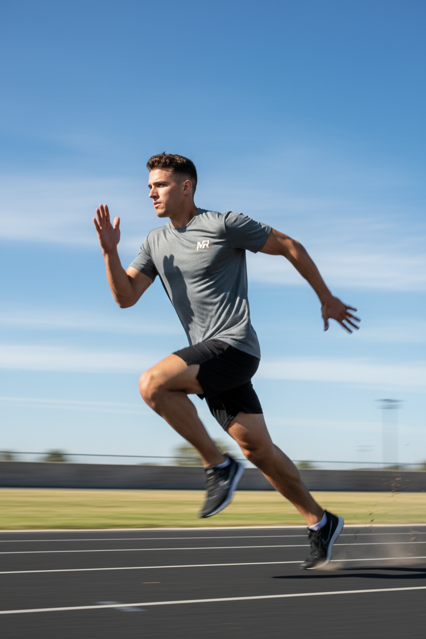 MR Performance Tshirt Grey - Action